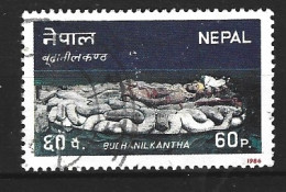 NEPAL. N°443 Oblitéré De 1986. Bouddha Couché. - Boeddhisme