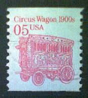 United States, Scott #2452B, Used(o), 1992, Circus Wagon, 5¢, Carmine - Used Stamps