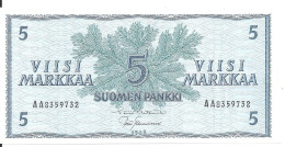 FINLANDE 5 MARKKA 1963 AUNC P 99 - Finland