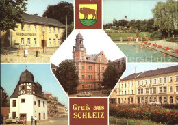 72413930 Schleiz Kreiskulturhaus Rathaus Schwimmbad Historische Muenze Neumarkt  - Schleiz