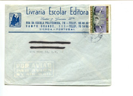 PORTUGAL - Affr. Sur Lettre Pour New York - En Tête Librairie Rue De L'école Polytechnique - Storia Postale