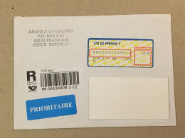 Ceska Republika Ceska Posta Used Letter Stamp Circulated Cover Registered Barcode Label Printed Sticker Praha 2016 - Other & Unclassified