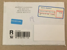 Ceska Republika Ceska Posta Used Letter Stamp Circulated Cover Registered Barcode Label Printed Sticker Praha 2016 - Altri & Non Classificati