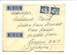 PORTUGAL- Affr. Sur Lettre Par Avion Pour L'Angleterre - Covers & Documents