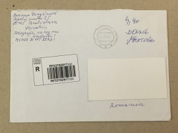 Slovakia Slovensko Used Letter Stamp Circulated Cover Registered Barcode Label Printed Sticker 2021 - Covers & Documents