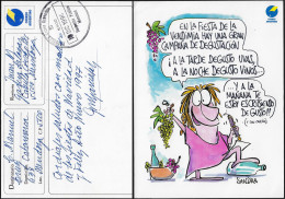 Argentine 1996. Entier Postal Local De Mendoza. Vendanges, Dégustation, Raisins, Vins, Bande Dessinée. Rareté Moderne - Vinos Y Alcoholes