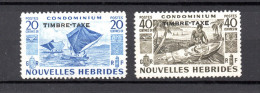 New Hebrides 1953 Old Overprinted Postage-due Stamps (Michel P 33/4) Unused/no Gum - Timbres-taxe