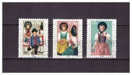 LIECHTENSTEIN   . N °  625 /  627  .  SERIE   COSTUMES      OBLITEREE  .  SUPERBE . - Used Stamps