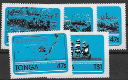 Tonga Mnh Nsc ** Self Adhesive 1981 17  Ships Wrecks Map - Tonga (1970-...)