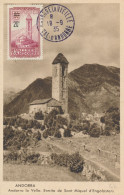 1935 ANDORRE Carte Maximum N° 46 20c/50c Ermita St Miguel D'Engolasters Obl 18/9/35  - Andorra Maxi Card PC - Cartes-Maximum (CM)