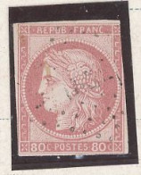 INDE-COLONIES GÉNÉRALES  N°21 CÉRÈS 80c ROSE - Obl LOSANGE INDE( Léger) - Usados