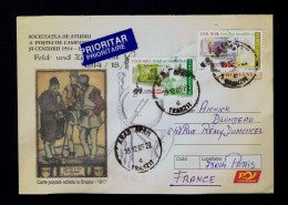 Gc8348 ROMANIA Cover Postal Stationery +additionals Mail Post-office Couurier Mailed Paris - Posta