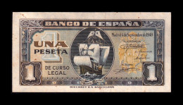 España Spain 1 Peseta Carabela 1940 Pick 122 Serie G Ebc/+ Xf/+ - 1-2 Pesetas