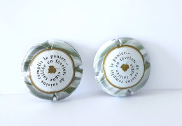 2 Capsules Ou Plaques De Muselet CHAMPAGNE Générique Vigne Taillé En Février De Raisin Remplit Le Panier - Sammlungen