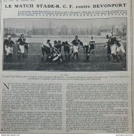 1907 RUGBY - STADE FRANÇAIS Et RACING CLUB DE FRANCE CONTRE DEVONPORT - LA VIE AU GRAND AIR - Rugby