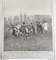 1907 RUGBY - CHAMPIONNAT DE PARIS - STADE FRANÇAIS = RACING CLUB DE FRANCE - LA BELLE - TERRAIN DU POLO À BAGATELLE - Rugby