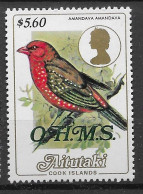 Aitutaki Mnh ** Official Bird Stamp 1986 10 Euros - Aitutaki