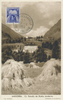 1955 ANDORRE Carte Maximum Taxe 1f Gerbes Estudis De Radio Andorra Val D'Andorre  - Andorra Maxi Card PC - Maximumkaarten