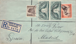 SOUTH AFRICA - REGISTERED MAIL 1957 JOHANNESBURG - MADRID / 5244 - Airmail