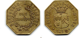 MA 31724 /  Sainte Marie Aux Mines Une Choppe 1857 TTB - Monétaires / De Nécessité