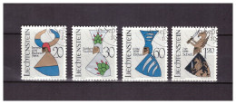 LIECHTENSTEIN   . N ° 413 / 416  .  SERIE  ARMES  NOBLES  OBLITEREE  .  SUPERBE . - Usati