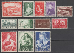 SAAR - ANNEE COMPLETE 1954 - YVERT N°327/338 ** MNH - COTE = 28.75 EUR. - Ungebraucht