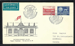 DANEMARK Ca.1957: FDC De Copenhague Pour Montréal (Canada) - FDC