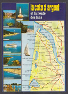 129502/ AQUITAINE, La Côte D'Argent Et La Route Des Lacs, Carte Géographique Illustrée - Franche-Comté