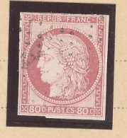 -COLONIES GÉNÉRALES  N°21 CÉRÈS 80c ROSE  TB - Obl LOSANGE  DE POINTS - Gebraucht