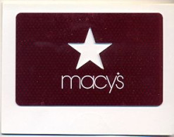 Macy's, U.S.A., Carte Cadeau Pour Collection, Sans Valeur # Macys-11a - Tarjetas De Fidelización Y De Regalo