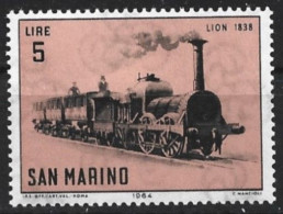 San Marino 1964. Scott #598 (MH) Lion 1838, Locomotive - Neufs