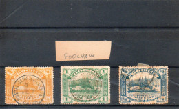 Chine-China-Cina--Foochow -3 Timbres Avec Oblitération -Postal-Service-Foochow-China..Charnières - Used Stamps