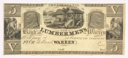 USA U.s.a. 5 Dollars $ Warren Pennysylvania LOTTO 600 - Confederate Currency (1861-1864)