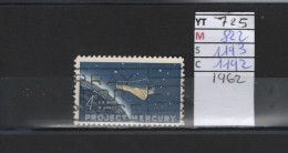 PRIX FIXE Obl  725 YT 822 MIC 1193 SCO 1192 GIB Project Mercury 1962 Etats Unis 58A/09 - Usati