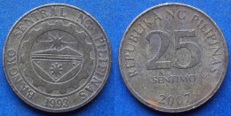 PHILIPPINES - 25 Sentimos 2007 KM# 271a Monetary Reform (1967) - Edelweiss Coins - Filippine