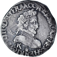 France, Henri IV, 1/2 Franc, 1590, Bordeaux, Argent, TB, Gadoury:590 - 1589-1610 Henry IV The Great