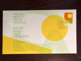 CANADA FDC COVER 2010 YEAR MENTAL HEALTH PSYCHIATRY HEALTH MEDICINE STAMPS - Cartas & Documentos