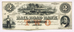 USA U.s.a. 2 Dollars $ Michigan Rail Road Bank  LOTTO 603 - Devise De La Confédération (1861-1864)