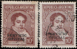 Argentine Service 1938. ~ S 342 X 2 - 10 C. Bernardino Rivadavia - Dienstzegels