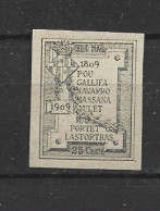 F- 448  Sello ,viñeta, Municipal ,Fiscal ,Barcelona .,1909, 25 Cts - Fiscaux