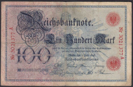 Reichsbanknote 100 Mark 1898 Ro 17 Pick 20 UDR B Serie A - F (4)     (28283 - Otros & Sin Clasificación