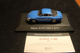 ALPINE A 110 1300S 1971 ATLAS VOITURES MYTHIQUES AVEC BOITE NOTICE ET CERTIFICAT NBO 1/43 TTB - Andere & Zonder Classificatie