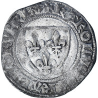 France, Charles VI, Blanc Guénar, 1380-1422, Tournai, Billon, TB+ - 1380-1422 Carlo VI Il Beneamato