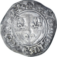 France, Charles VI, Blanc Guénar, 1380-1422, Saint-Quentin, Billon, TB+ - 1380-1422 Charles VI The Beloved