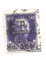 (COLONIE E POSSEDIMENTI) 1944, EMISSIONE DI SEBENICO SOPRASTAMPATI N. D. HRVATSKA - Francobollo Usato (CAT. SASSONE N.5) - Kroatische Bez.: Sebenico & Spalato