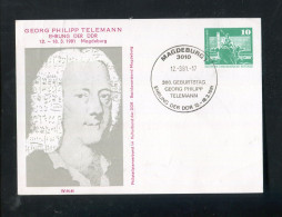"DDR" 1981, Privatpostkarte "Telemann" SSt. "MAGDEBURG" (50102) - Cartes Postales Privées - Oblitérées