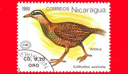 NICARAGUA  - Nuovo - 1990 - Uccelli - Birds - New Zealand '90 - Weka (Gallirallus Australis) - 0.20 - Nicaragua