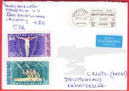 Hungary R-Brief To Germany (Crivitz) Olympia 1968 Mexiko, Feinst - Briefe U. Dokumente
