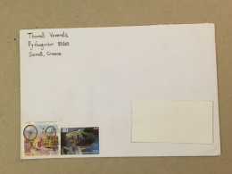 Greece Hellas Used Letter Circulated Cover Stamp Velo Bicycle Cycling Radfahren The Toothed Fish 2015 - Cartas & Documentos