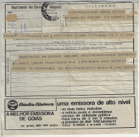 Brazil 1969 Telegram Shipped In Rio De Janeiro Authorized Advertising Riviera Radio Station In Goiânia Goiás Music News - Cartas & Documentos
